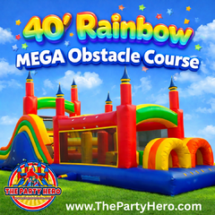 40' Rainbow MEGA Obstacle Course